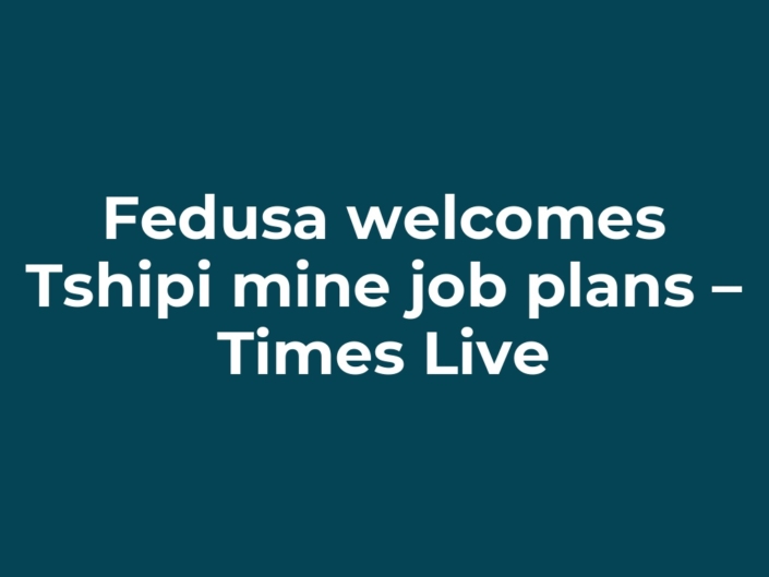 Fedusa welcomes Tshipi mine job plans – Times Live